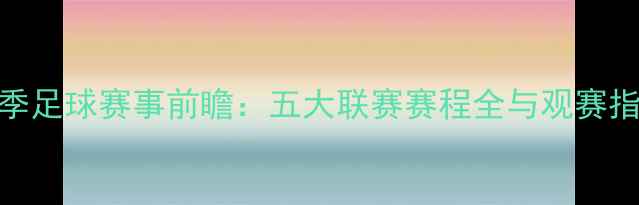 图片 夏季足球赛事前瞻：五大联赛赛程全与观赛指南