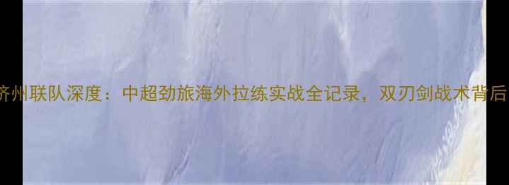 图片 天津泰达vs济州联队深度：中超劲旅海外拉练实战全记录，双刃剑战术背后的深层逻辑2