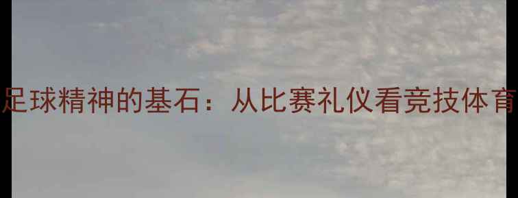 图片 尊重对手是足球精神的基石：从比赛礼仪看竞技体育的良性发展