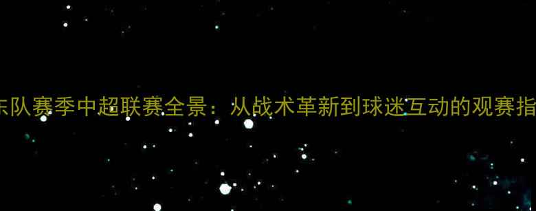 图片 广东队赛季中超联赛全景：从战术革新到球迷互动的观赛指南1