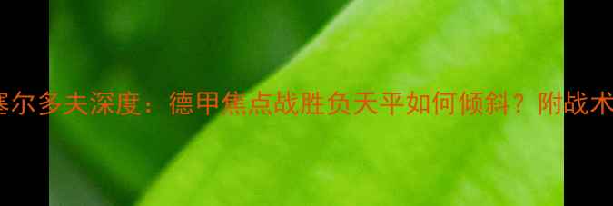 图片 弗赖堡VS杜塞尔多夫深度：德甲焦点战胜负天平如何倾斜？附战术与数据报告2
