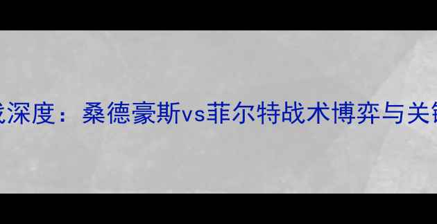 图片 德乙保级战深度：桑德豪斯vs菲尔特战术博弈与关键战役前瞻