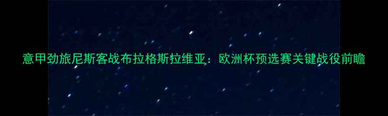 图片 意甲劲旅尼斯客战布拉格斯拉维亚：欧洲杯预选赛关键战役前瞻