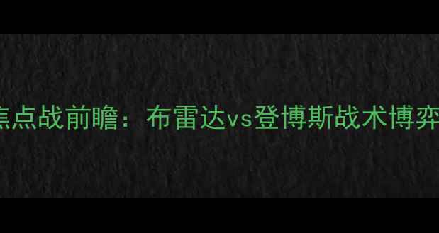 图片 意甲联赛第15轮焦点战前瞻：布雷达vs登博斯战术博弈与争冠悬念深度1