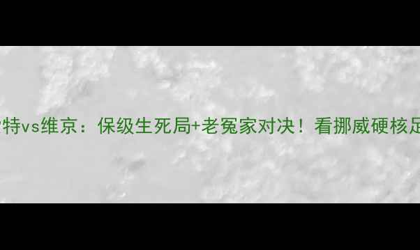 图片 挪超焦点战内斯特索特vs维京：保级生死局+老冤家对决！看挪威硬核足球如何点燃周末夜2
