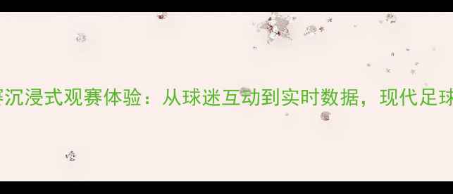 图片 无解说足球赛沉浸式观赛体验：从球迷互动到实时数据，现代足球赛事新趋势1