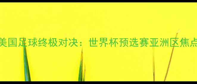 图片 日本vs美国足球终极对决：世界杯预选赛亚洲区焦点战深度