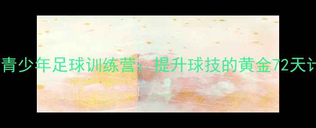 图片 暑假青少年足球训练营：提升球技的黄金72天计划1