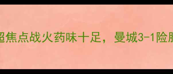 图片 曼城VS热刺：英超焦点战火药味十足，曼城3-1险胜热刺登顶积分榜