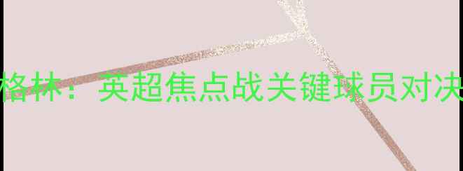 图片 曼城vs热刺G5格林：英超焦点战关键球员对决与战术博弈全