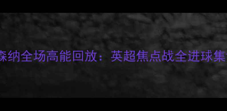 图片 曼城vs阿森纳全场高能回放：英超焦点战全进球集锦与战术2