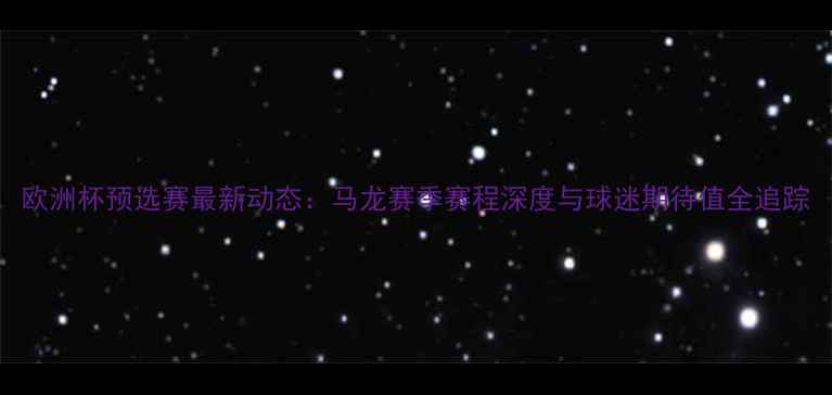 图片 欧洲杯预选赛最新动态：马龙赛季赛程深度与球迷期待值全追踪