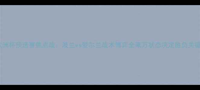 图片 欧洲杯预选赛焦点战：波兰vs爱尔兰战术博弈全莱万状态决定胜负关键2