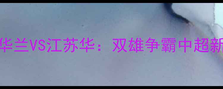 图片 江苏华兰VS江苏华：双雄争霸中超新格局