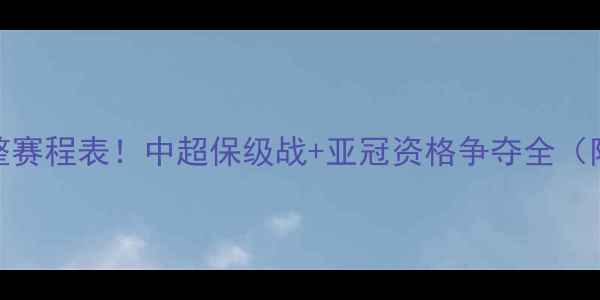 图片 江苏苏宁完整赛程表！中超保级战+亚冠资格争夺全（附观赛攻略）