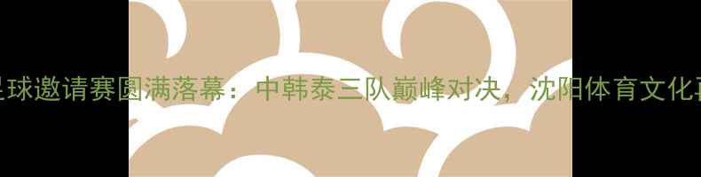 图片 沈阳国际足球邀请赛圆满落幕：中韩泰三队巅峰对决，沈阳体育文化再添新名片