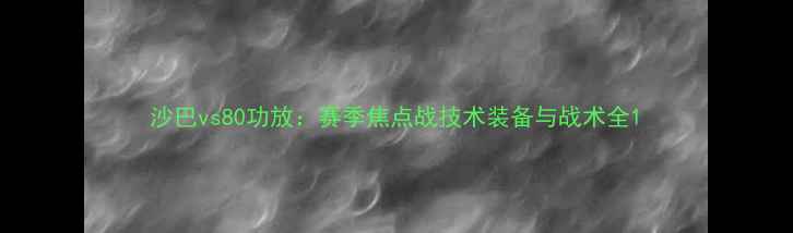 图片 沙巴vs80功放：赛季焦点战技术装备与战术全1