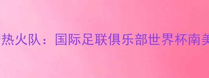 图片 洛杉矶湖人队VS迈阿密热火队：国际足联俱乐部世界杯南美区预选赛巅峰对决全2