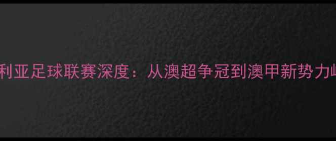 图片 澳大利亚足球联赛深度：从澳超争冠到澳甲新势力崛起1