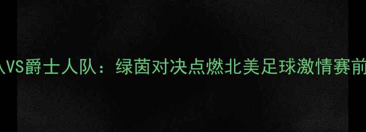 图片 灰熊队VS爵士人队：绿茵对决点燃北美足球激情赛前深度1