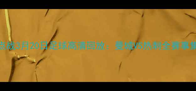 图片 焦点战3月20日足球高清回放：曼城VS热刺全赛事集锦