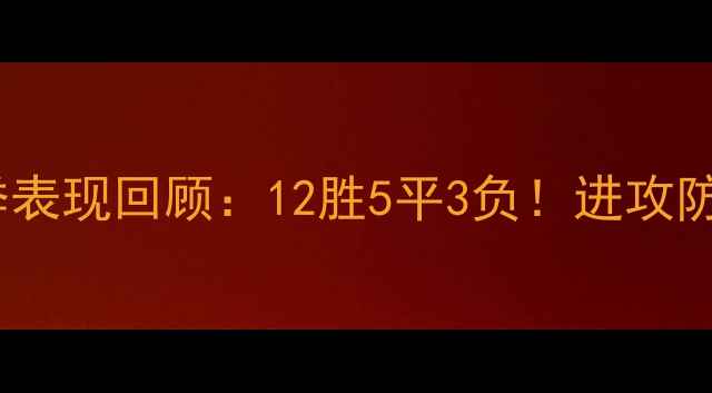 图片 王冠队赛季表现回顾：12胜5平3负！进攻防守数据全1