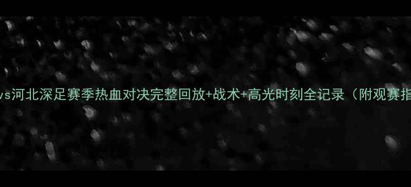 图片 申花vs河北深足赛季热血对决完整回放+战术+高光时刻全记录（附观赛指南）