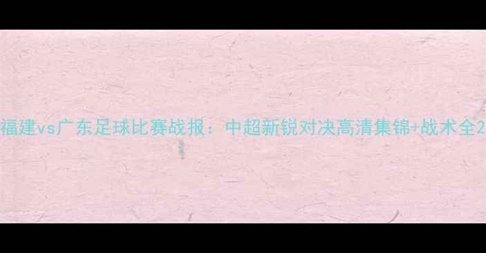 图片 福建vs广东足球比赛战报：中超新锐对决高清集锦+战术全2