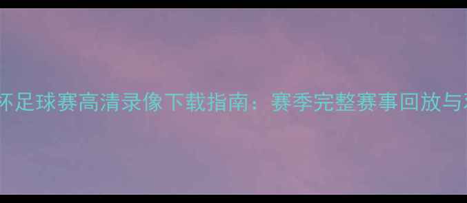 图片 福建海峡杯足球赛高清录像下载指南：赛季完整赛事回放与观赛攻略2
