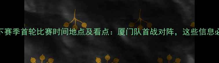 图片 福建足球下赛季首轮比赛时间地点及看点：厦门队首战对阵，这些信息必须收藏！
