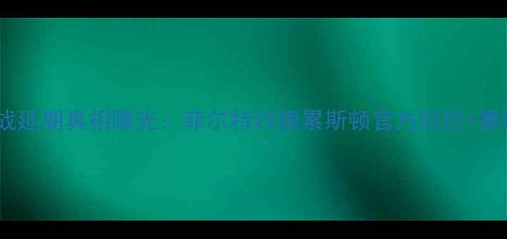 图片 突发！德乙焦点战延期真相曝光：菲尔特VS德累斯顿官方回应+赛程调整影响深度2