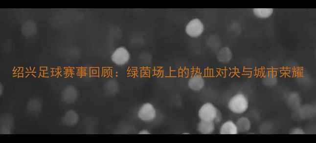 图片 绍兴足球赛事回顾：绿茵场上的热血对决与城市荣耀