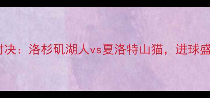 图片 美国大联盟经典对决：洛杉矶湖人vs夏洛特山猫，进球盛宴与战术博弈全2