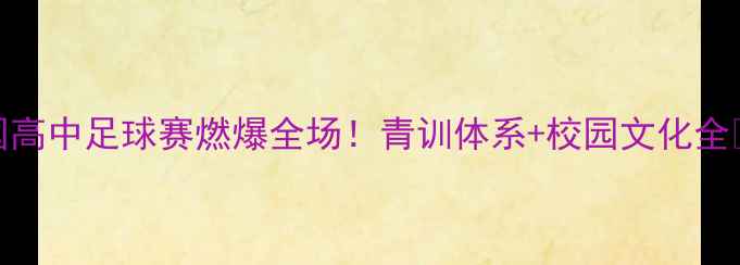 图片 美国高中足球赛燃爆全场！青训体系+校园文化全🇺🇸