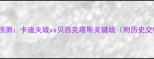 图片 老鹰vs篮网足球比赛预测：卡迪夫城vs贝西克塔斯关键战（附历史交锋与阵容深度分析）1