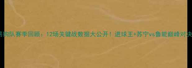 图片 苏宁易购队赛季回顾：12场关键战数据大公开！进球王+苏宁vs鲁能巅峰对决回顾1