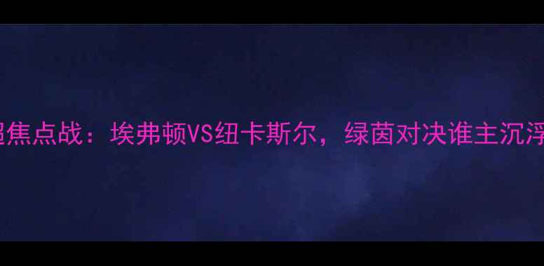 图片 英超焦点战：埃弗顿VS纽卡斯尔，绿茵对决谁主沉浮？1