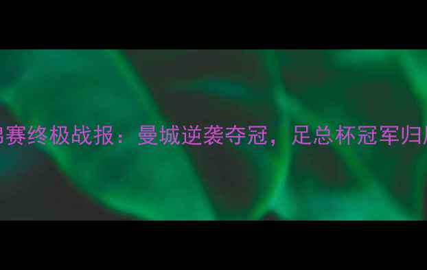 图片 英锦赛终极战报：曼城逆袭夺冠，足总杯冠军归属！