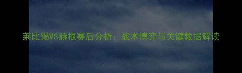 图片 莱比锡VS赫根赛后分析：战术博弈与关键数据解读