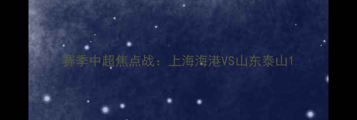 图片 赛季中超焦点战：上海海港VS山东泰山1