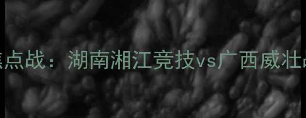 图片 赛季中超焦点战：湖南湘江竞技vs广西威壮战术博弈全