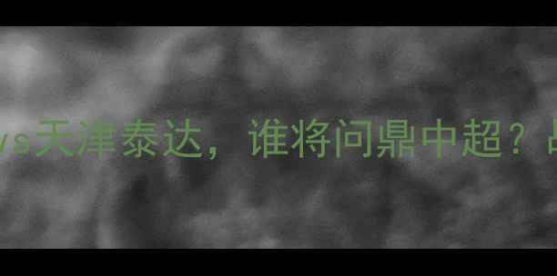 图片 赛季焦点战：上海申花vs天津泰达，谁将问鼎中超？战术博弈与争冠悬念全1