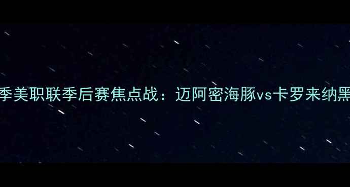 图片 赛季美职联季后赛焦点战：迈阿密海豚vs卡罗来纳黑豹