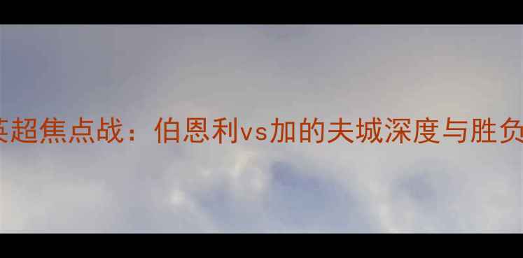 图片 赛季英超焦点战：伯恩利vs加的夫城深度与胜负预测2