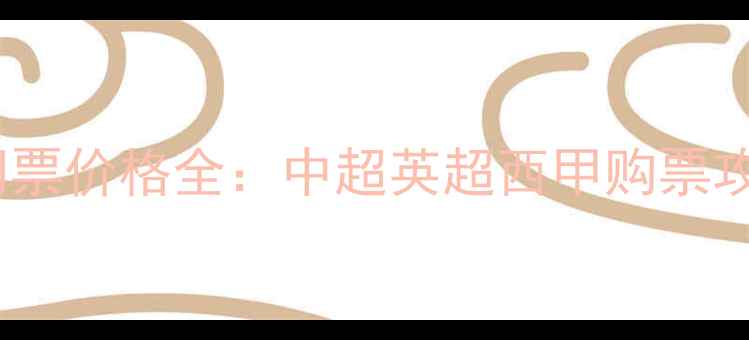 图片 赛季足球比赛门票价格全：中超英超西甲购票攻略与省钱指南1