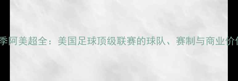 图片 赛季阿美超全：美国足球顶级联赛的球队、赛制与商业价值2