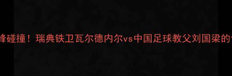 图片 足球传奇巅峰碰撞！瑞典铁卫瓦尔德内尔vs中国足球教父刘国梁的世纪对话🏆1