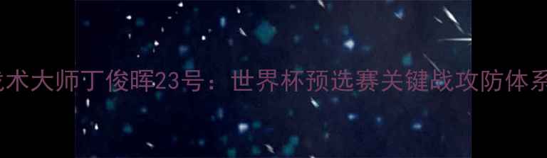 图片 足球战术大师丁俊晖23号：世界杯预选赛关键战攻防体系深度1