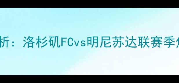 图片 足球赛事分析：洛杉矶FCvs明尼苏达联赛季焦点战前瞻2