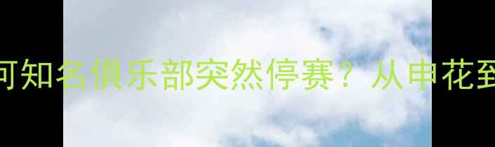 图片 足球赛事变动深度：为何知名俱乐部突然停赛？从申花到国安的赛事调整启示录